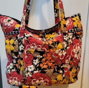 Vera Bradley Flower Printed Tote  Bag 2 Piece Set